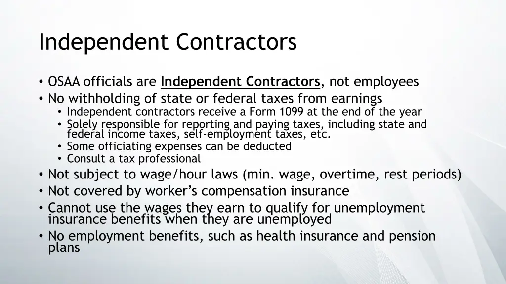 independent contractors