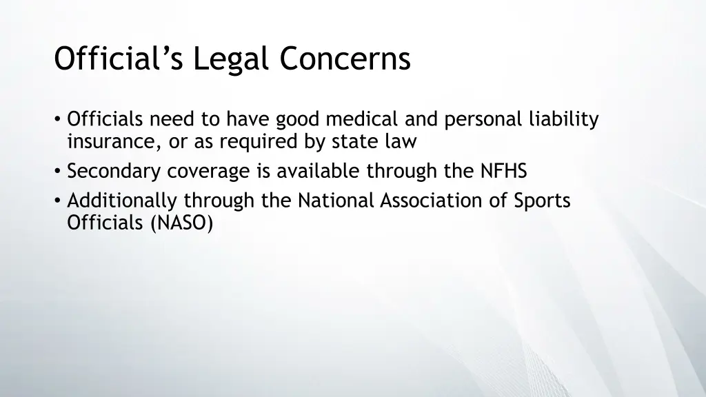 official s legal concerns