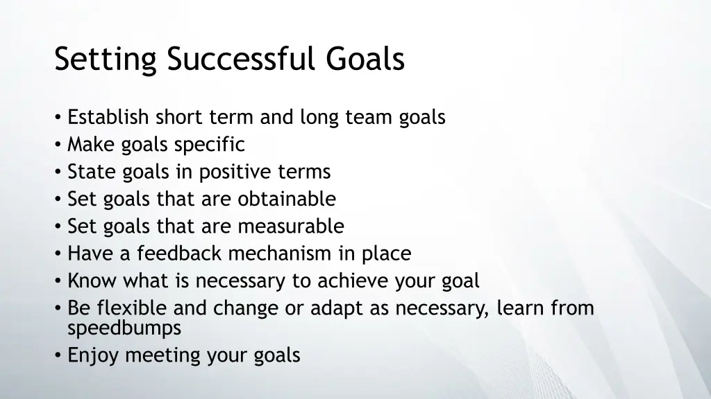 setting successful goals