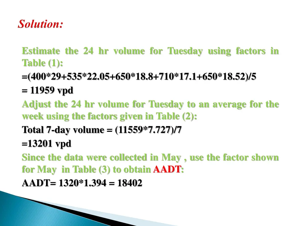 estimate the 24 hr volume for tuesday using