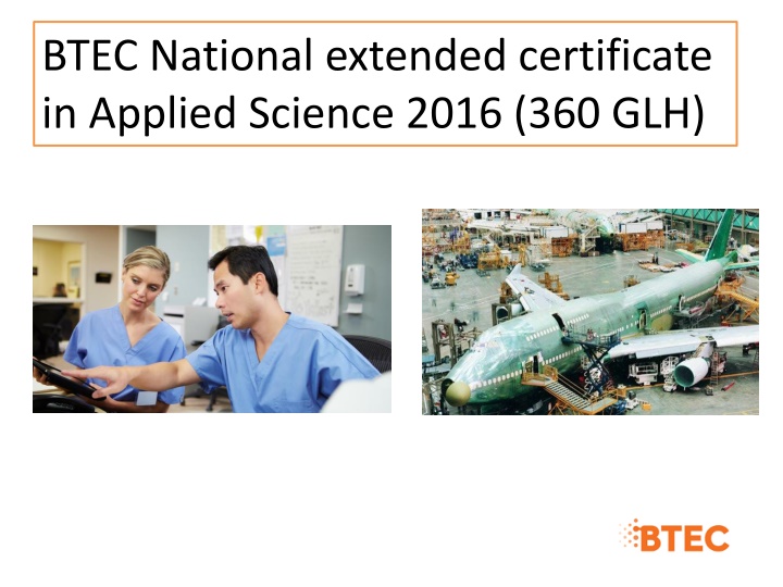 btec national extended certificate in applied