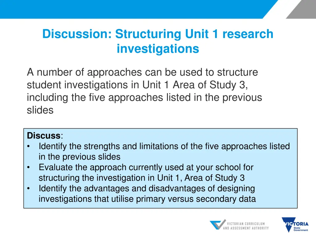 discussion structuring unit 1 research