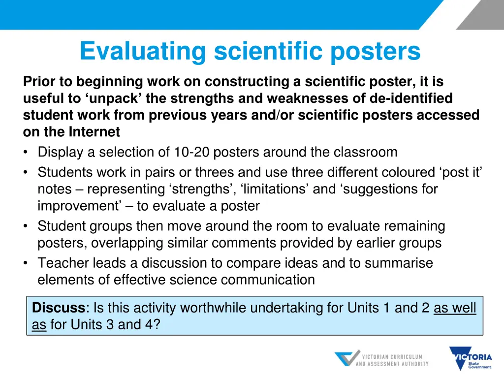 evaluating scientific posters