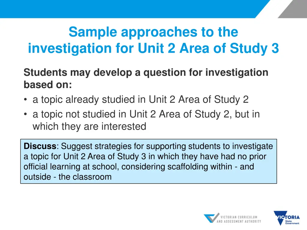 sample approaches to the investigation for unit