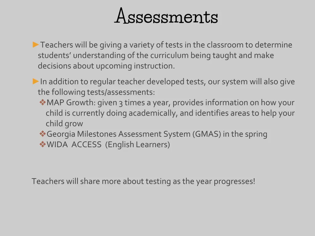 assessments