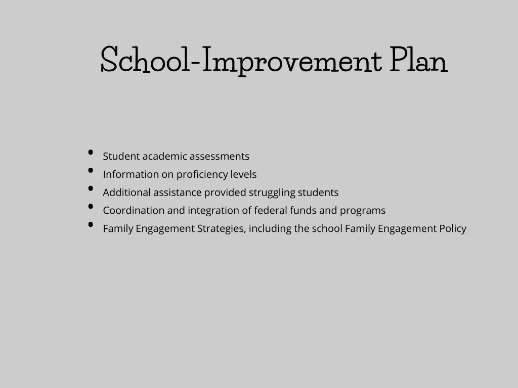 school improvement plan 1