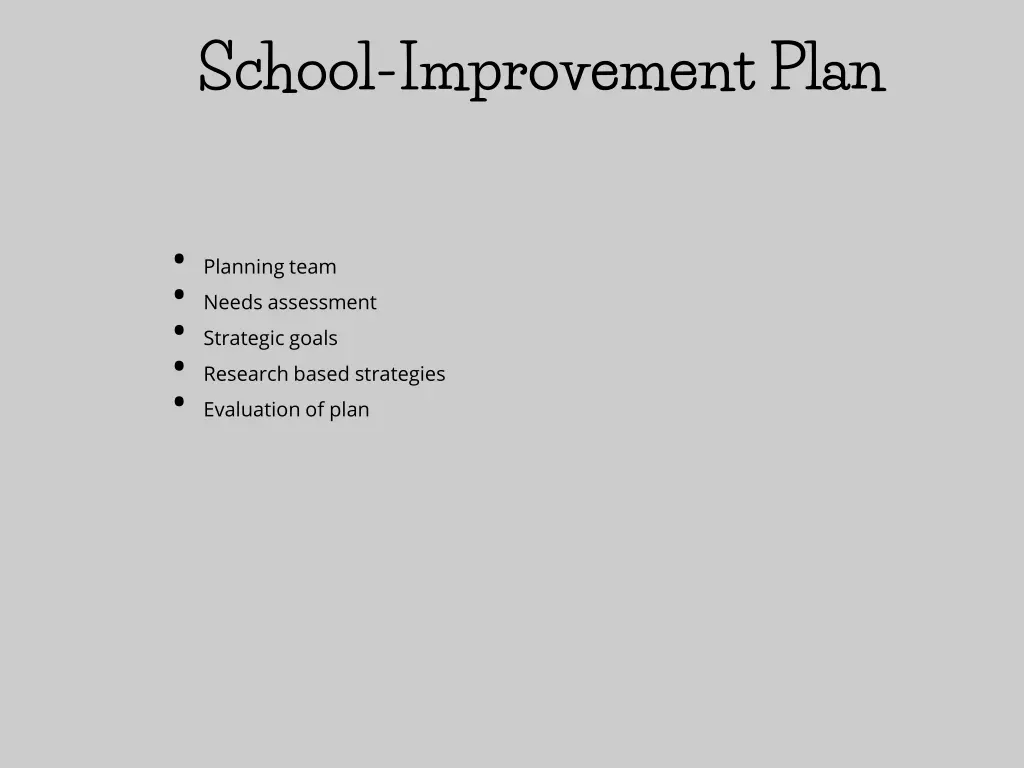 school improvement plan