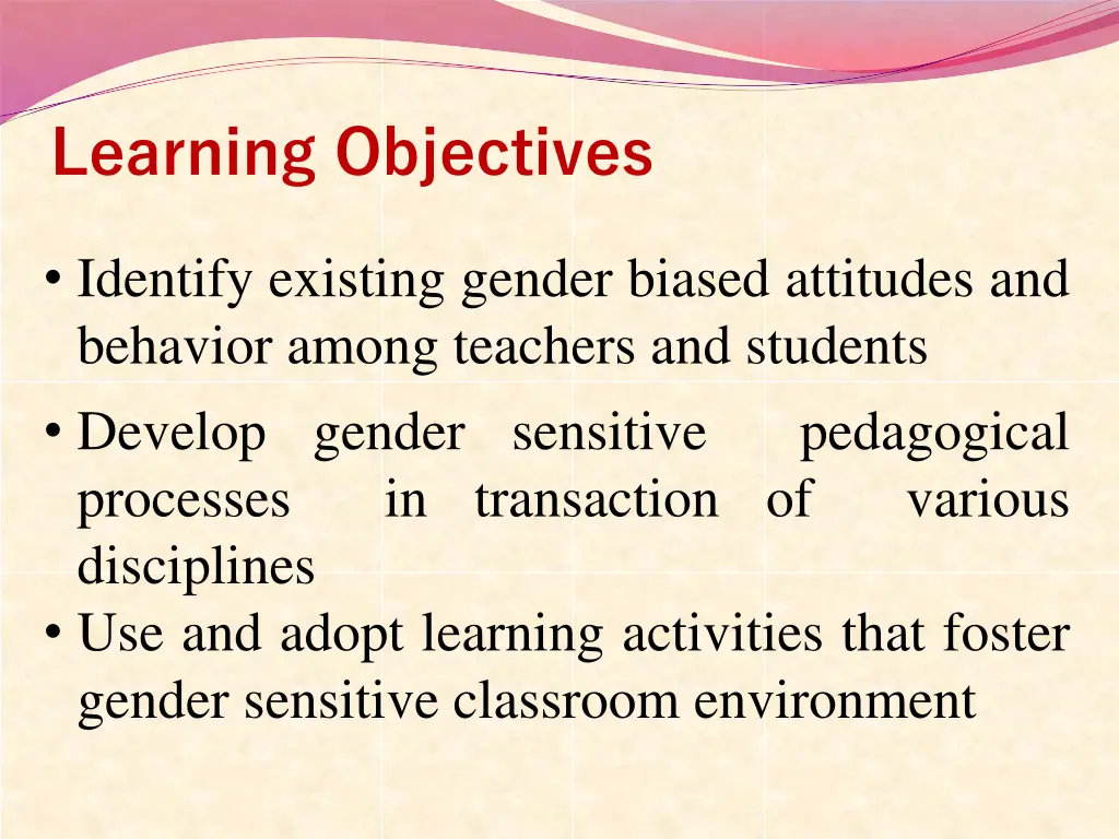 learning objectives