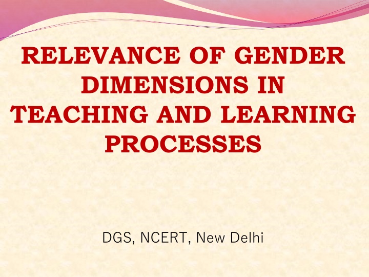 relevance of gender dimensions in teaching