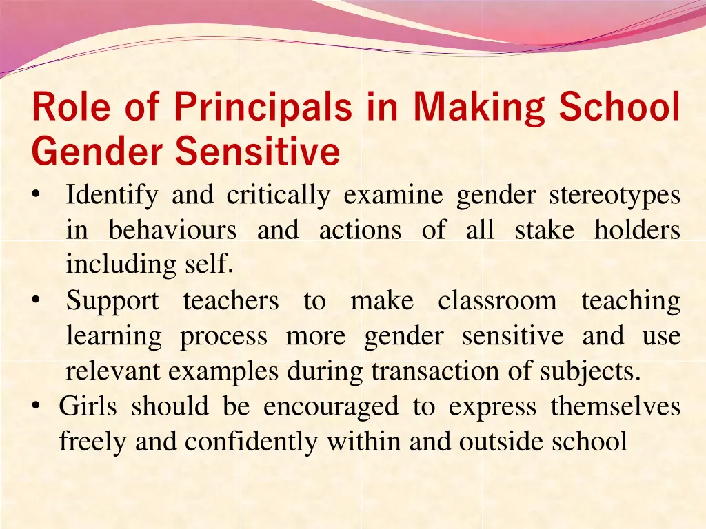 role of principals in making school gender