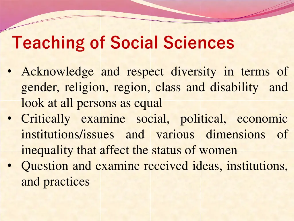 teaching of social sciences