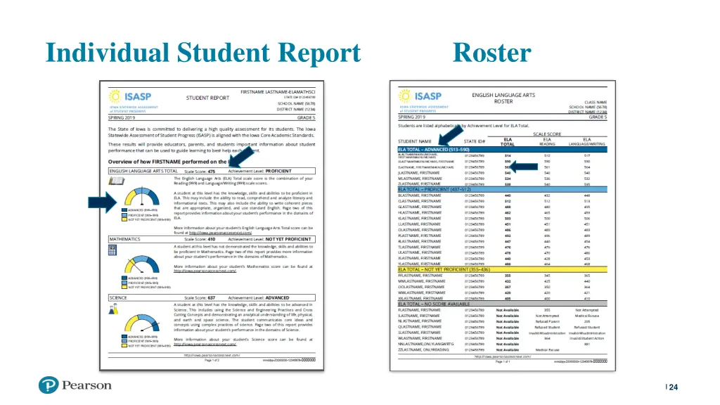 individual student report roster