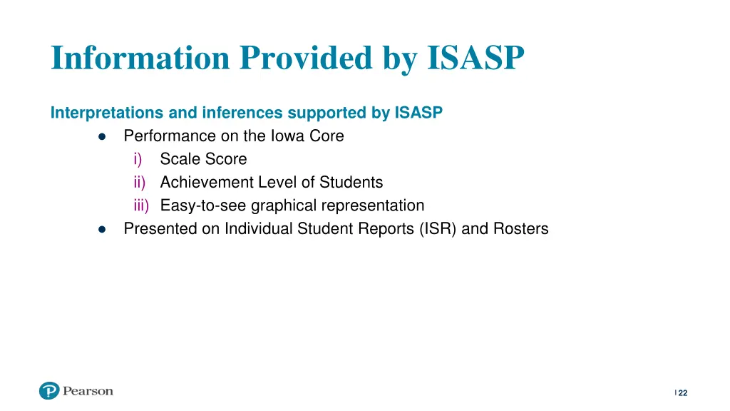 information provided by isasp