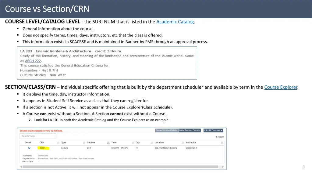 course vs section crn course vs section crn