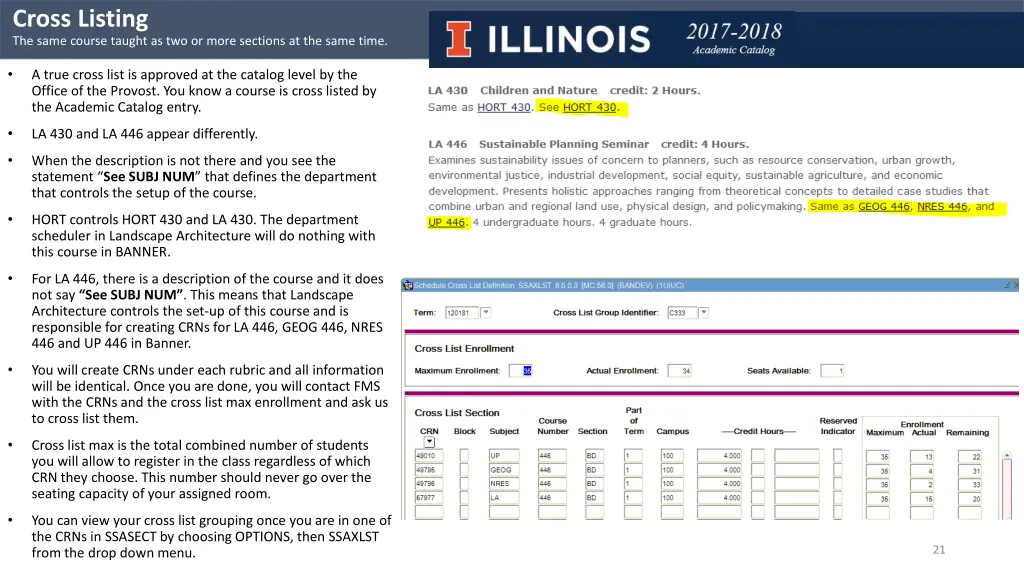 cross listing the same course taught