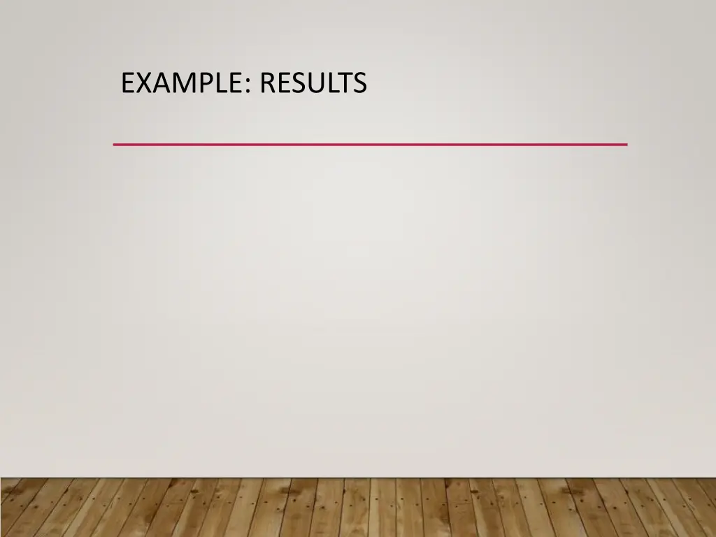 example results