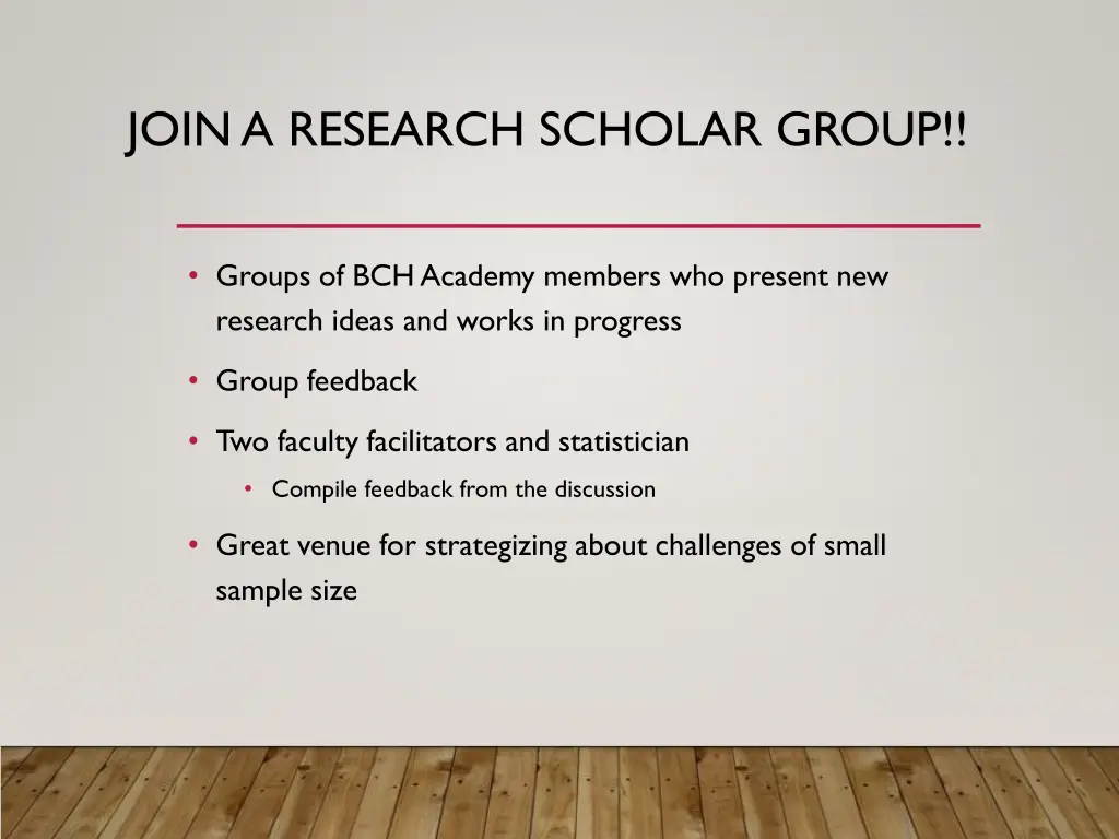 join a research scholar group