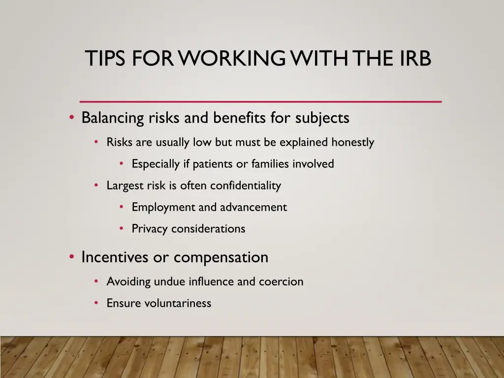 tips for working with the irb 1