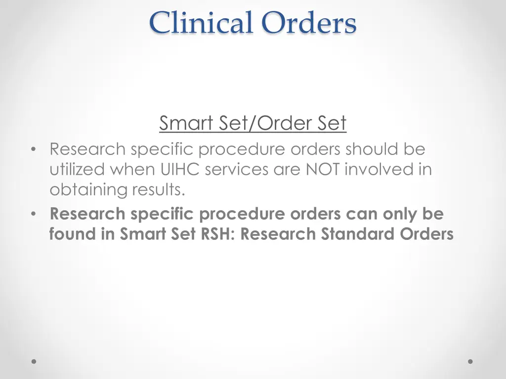 clinical orders