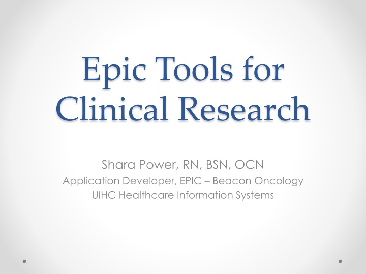 epic tools for clinical research