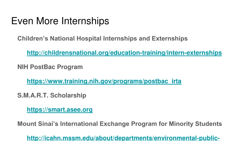 even more internships