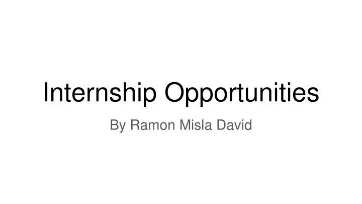 internship opportunities