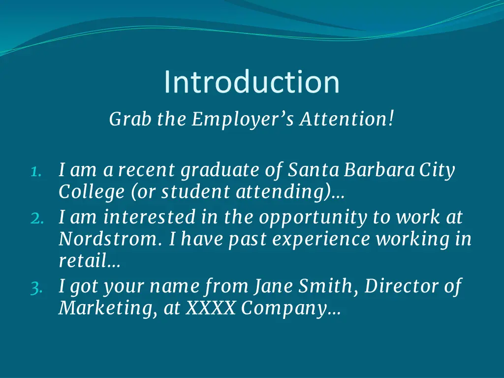 introduction grab the employer s attention