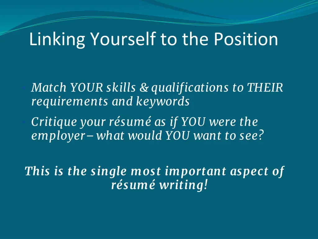 linking yourself to the position