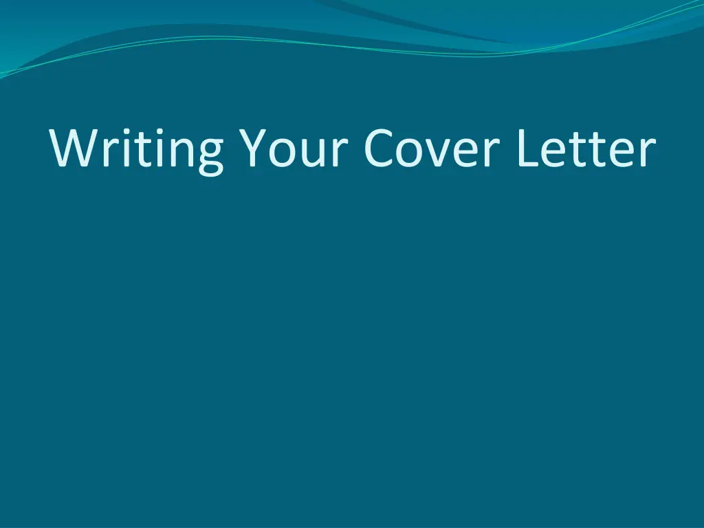 writing your cover letter