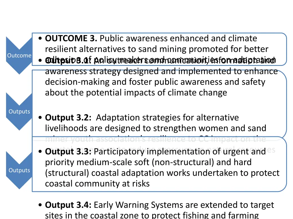 outcome 3 public awareness enhanced and climate