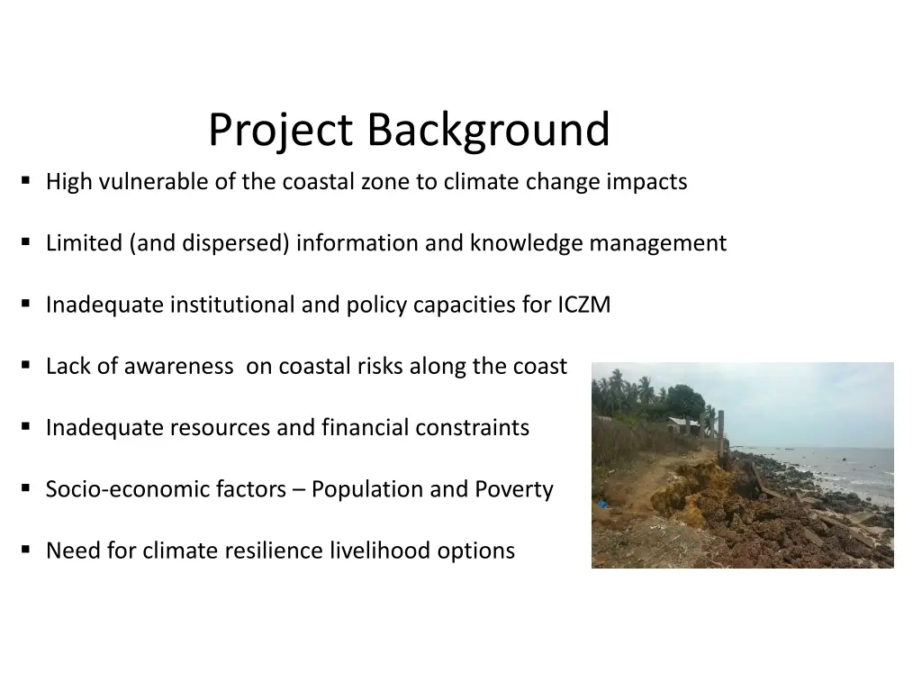 project background high vulnerable of the coastal