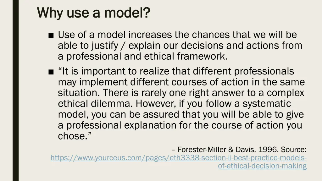 why use a model why use a model 1