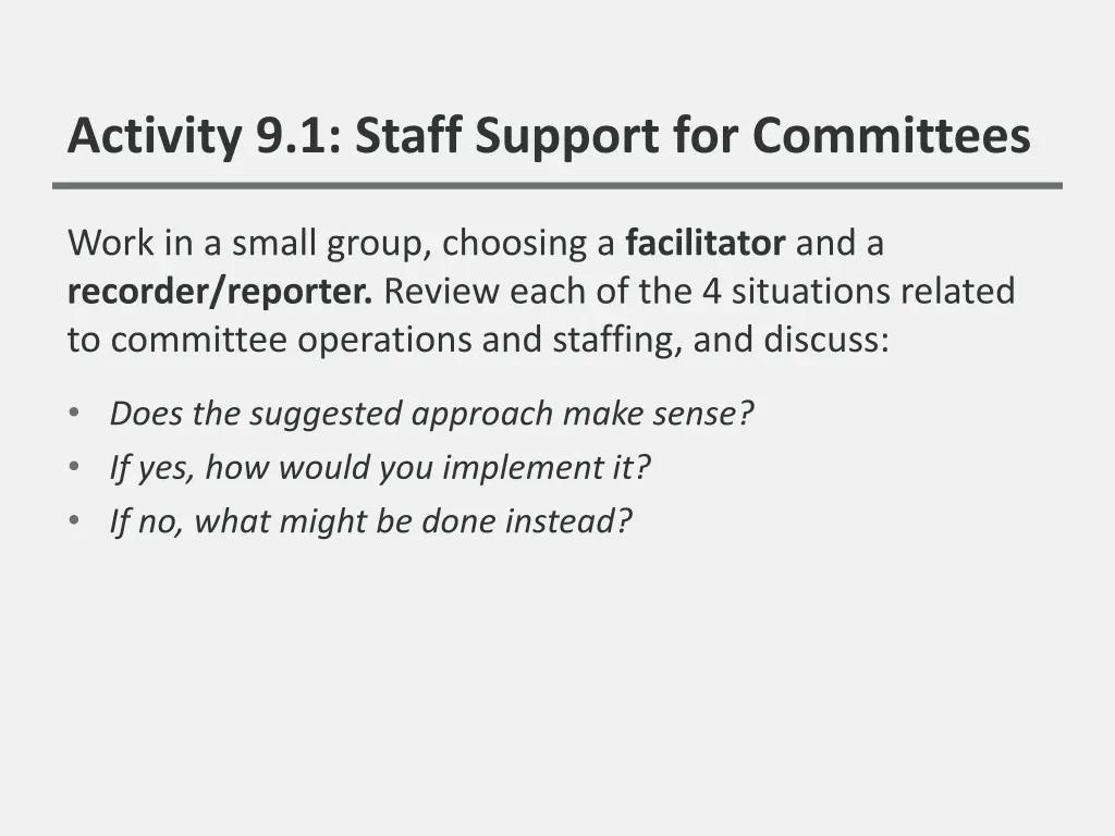 activity 9 1 staff support for committees