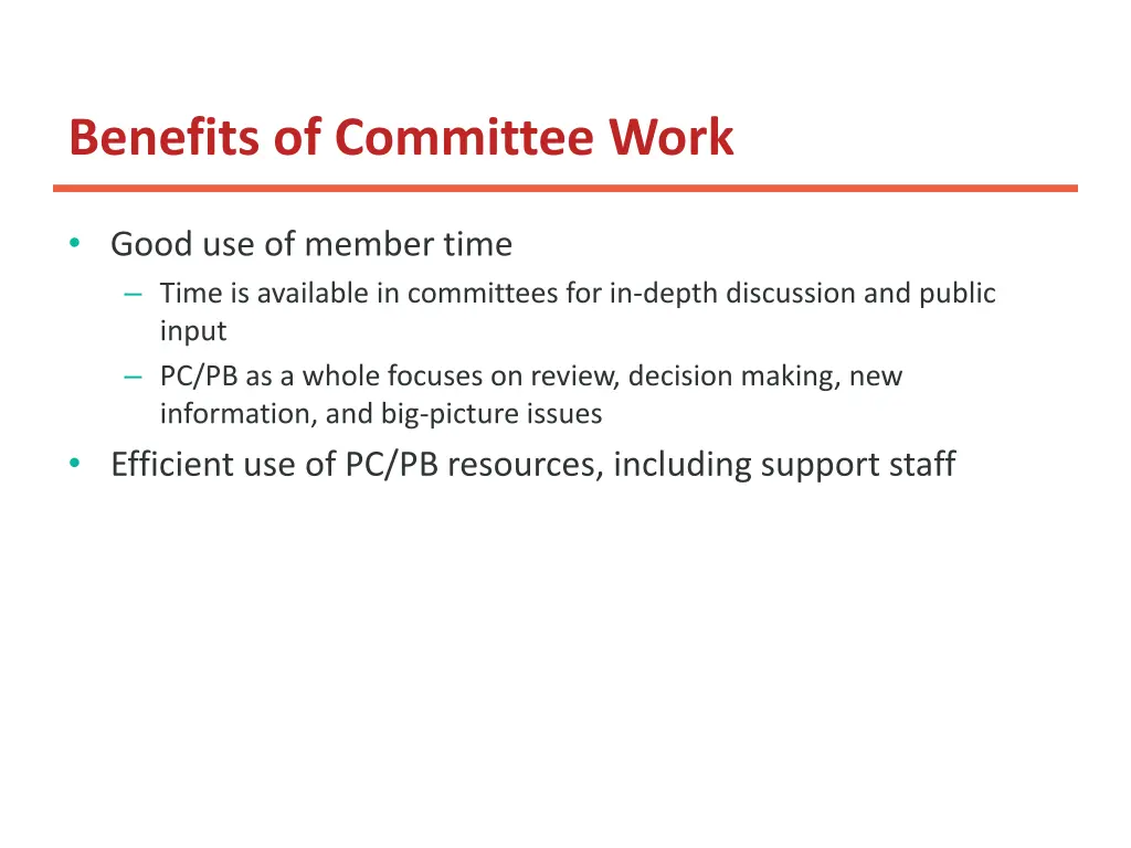 benefits of committee work