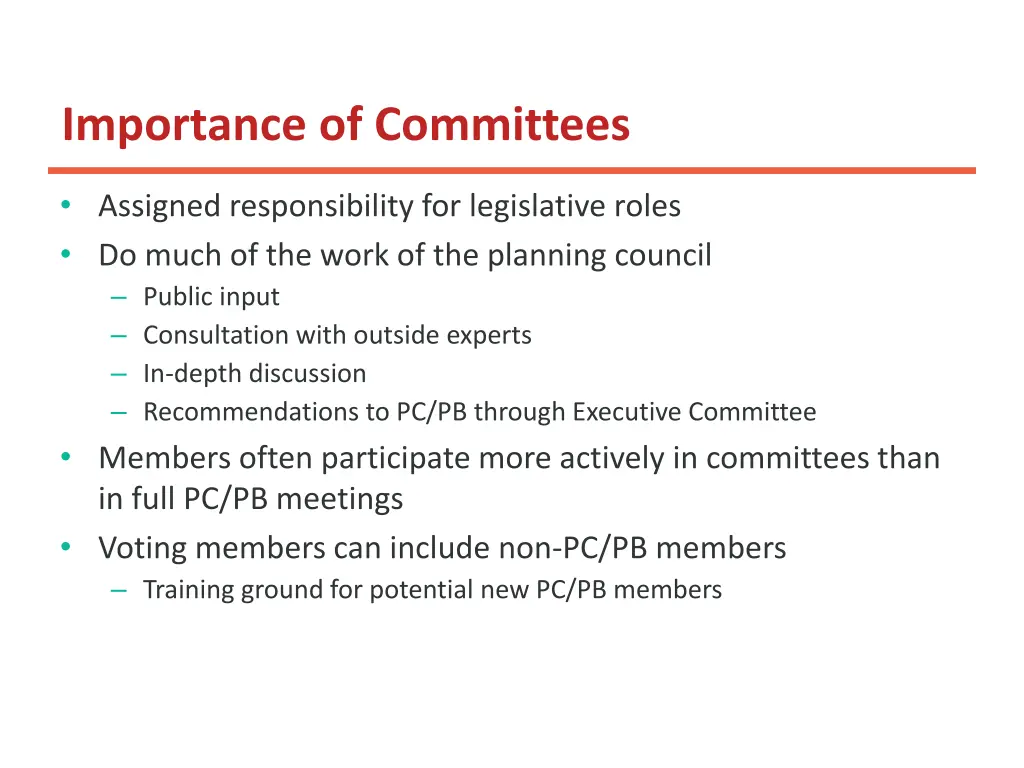 importance of committees