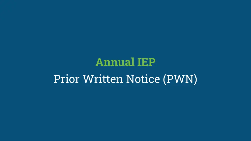 annual iep