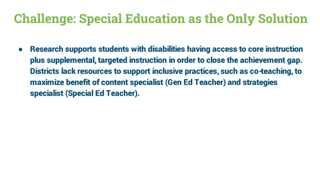 challenge special education as the only solution 1