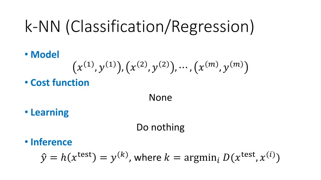 k nn classification regression