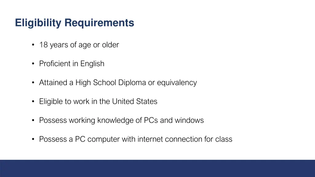 eligibility requirements