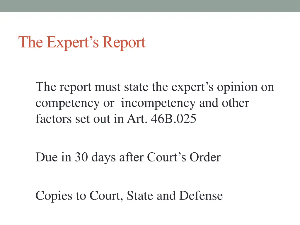 the expert s report