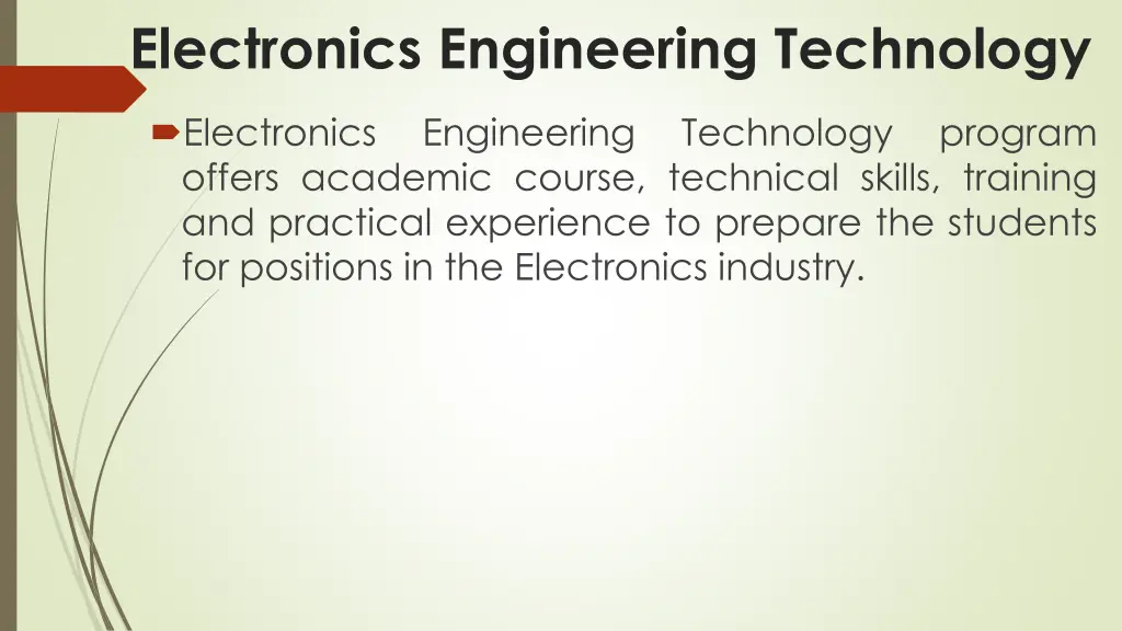 electronics engineering technology