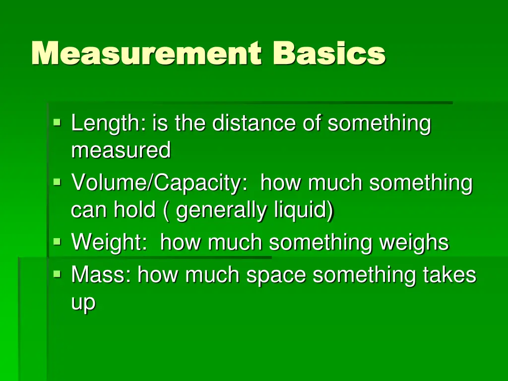 measurement basics measurement basics