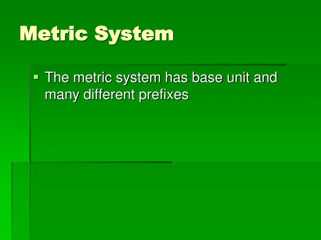 metric system metric system