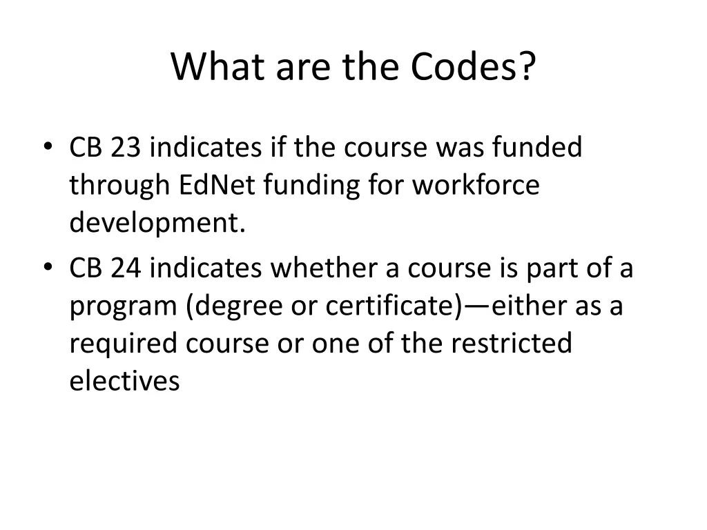 what are the codes 4