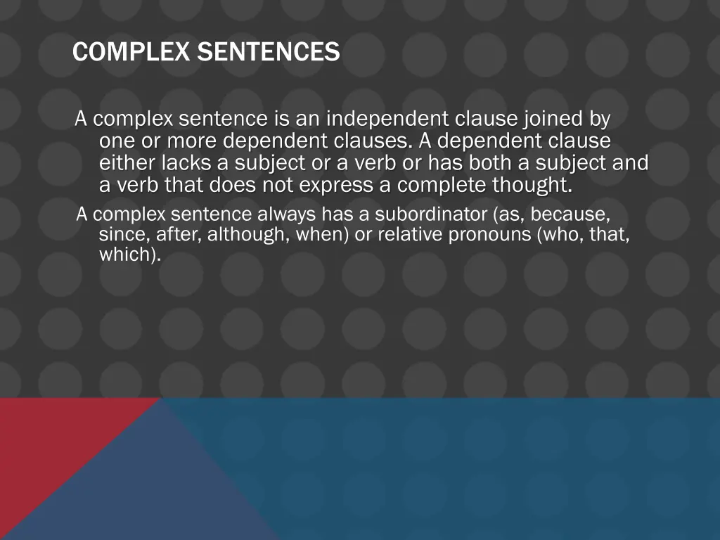 complex sentences