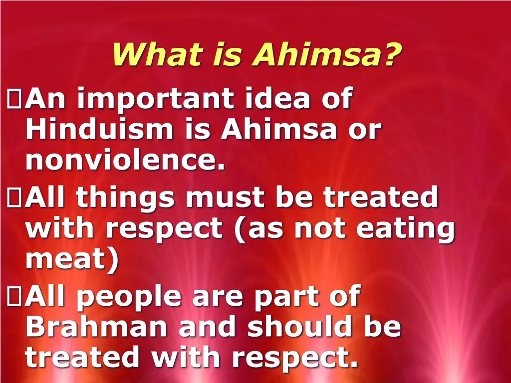 what is ahimsa an important idea of hinduism