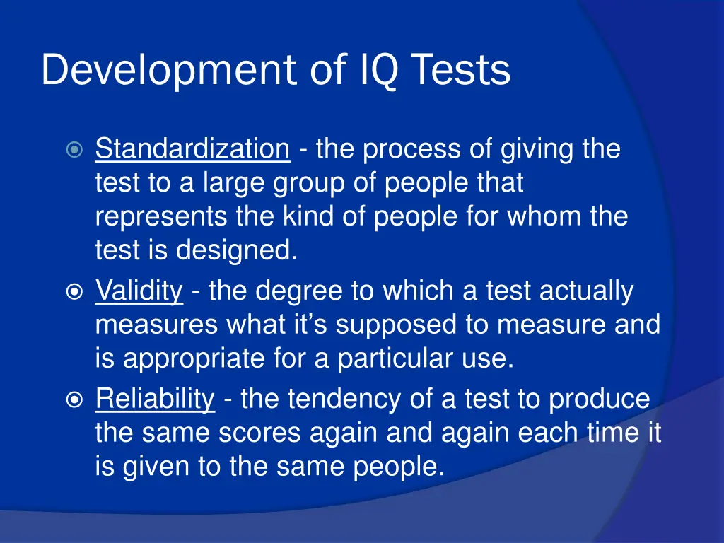 development of iq tests