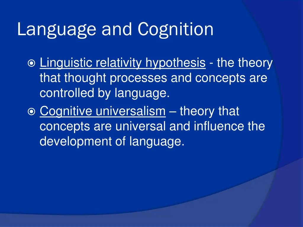 language and cognition