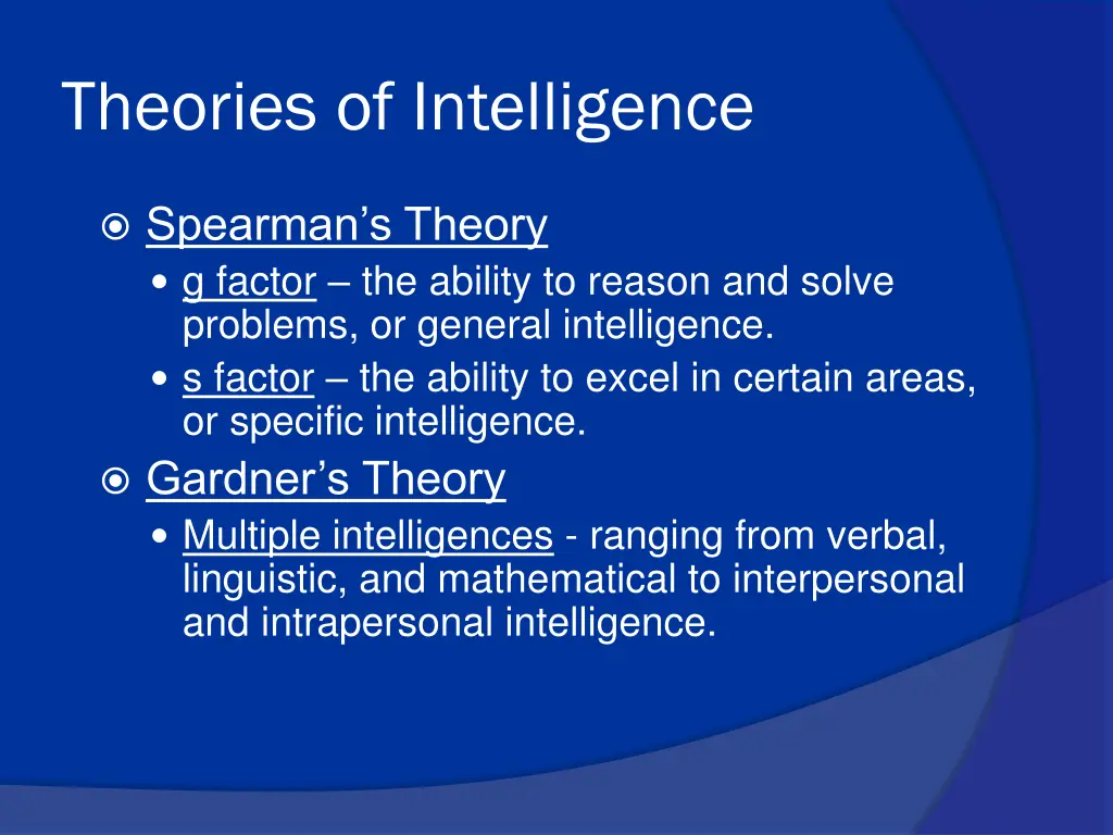 theories of intelligence