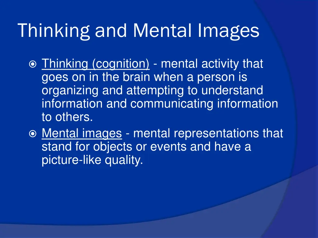 thinking and mental images